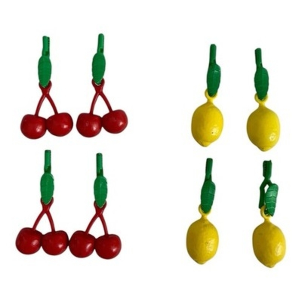 Tablecloth Weights Clips Set of 8 Cherry Lemon Fruit Picnic Clips EXCellent